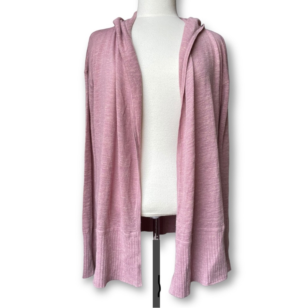 Lululemon NWOT Calm and Collected Wrap Linen Hooded Cardigan Sweater Pink S 4 6